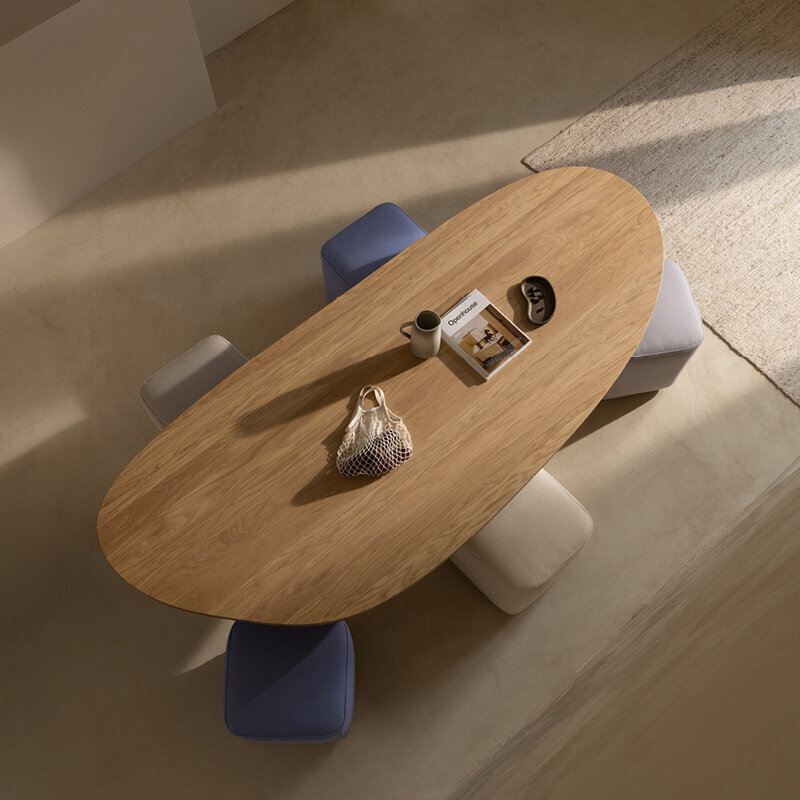 Blob Design dining table | Slot Walnut naturel lacquer | Walnut naturel lacquer | Studio HENK| 