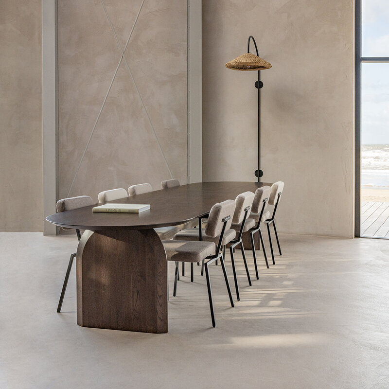 Flat oval Design dining table | Slot Oak smoked stain | Oak smoked | Studio HENK | 