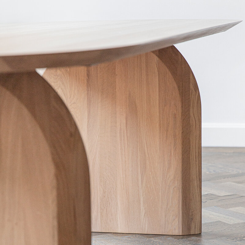Flat oval Design dining table | Slot Oak smoked stain | Oak smoked | Studio HENK | 