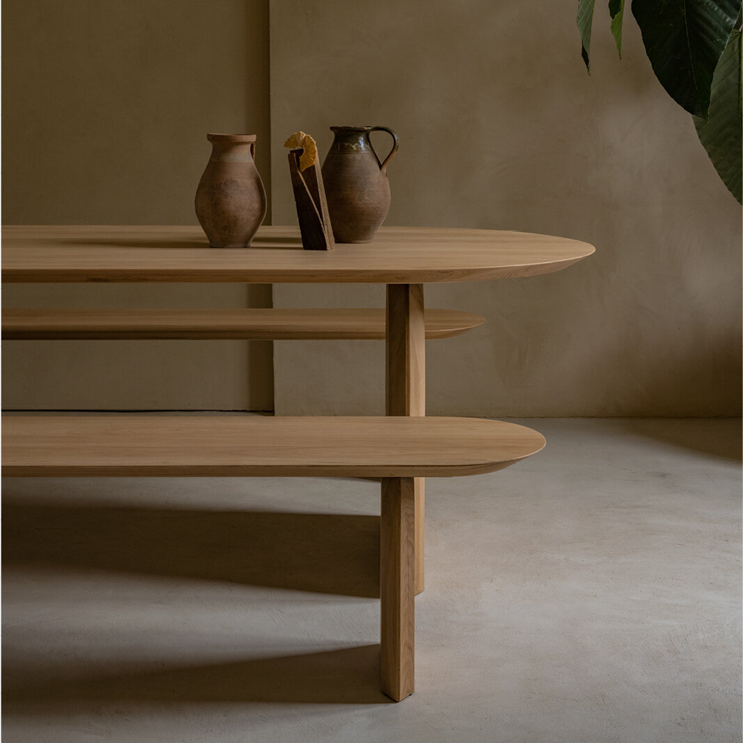 Flat oval Design dining table | Slot Oak smoked stain | Oak smoked | Studio HENK | 