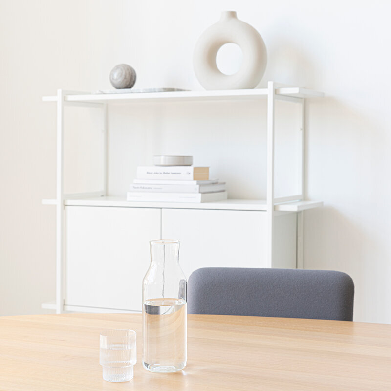 Ovale Design dining table | Slim Co Steel white powdercoating | Oak white lacquer | Studio HENK | 