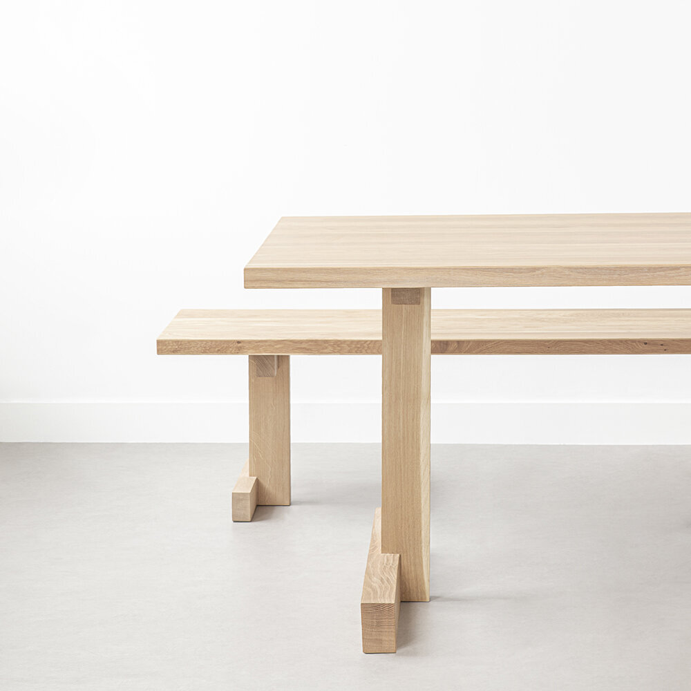 Rectangular Design dining table | Base Table Oak white lacquer | Oak white lacquer | Studio HENK | 
