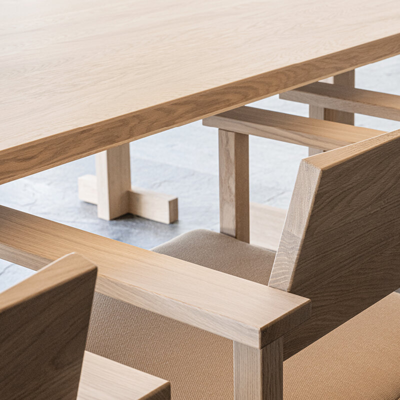 Rectangular Design dining table | Base Table Oak white lacquer | Oak white lacquer | Studio HENK | 