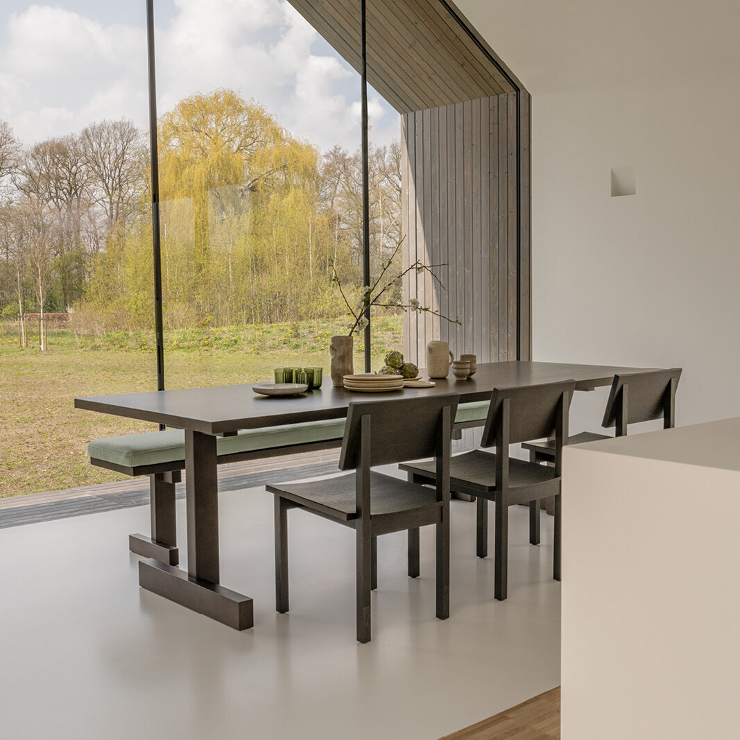 Rectangular Design dining table | Base Table Oak white lacquer | Oak white lacquer | Studio HENK | 