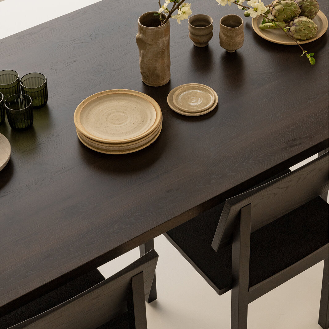 Rechthoekige Design dining table | Base Table Oak smoked stain | Oak smoked | Studio HENK | 