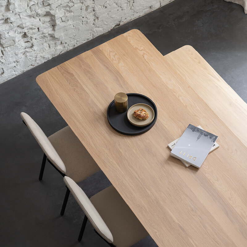Rectangular Design dining table | Butterfly Steel black powdercoating | Oak hardwax oil natural light | Studio HENK| 