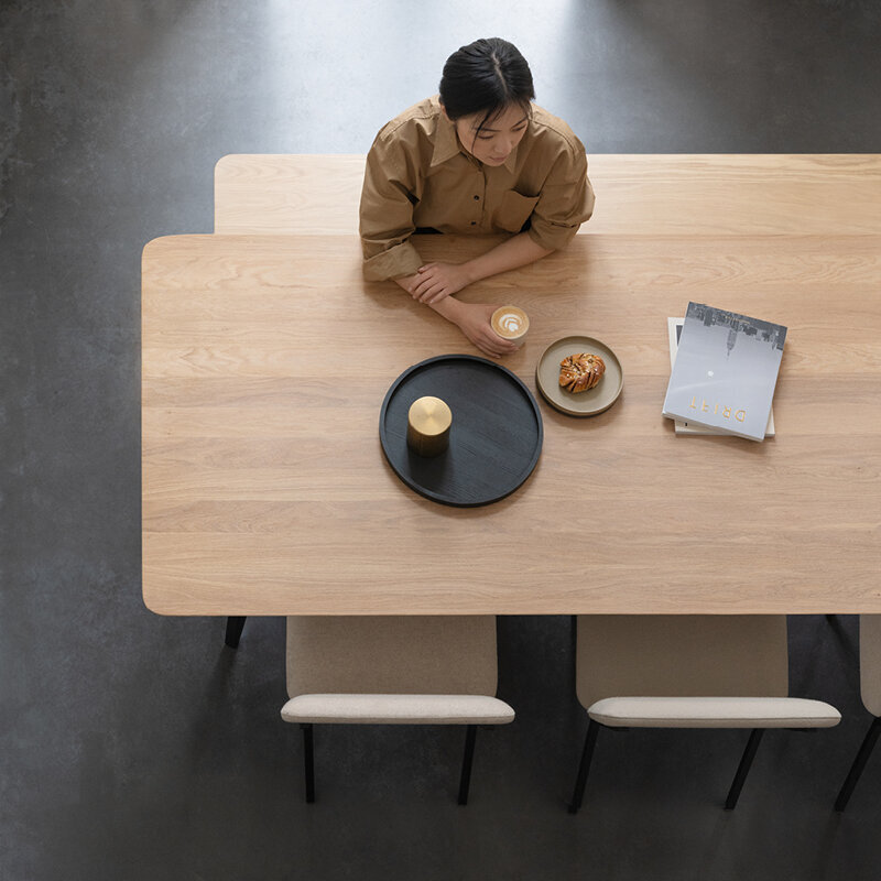 Rectangular Design dining table | Butterfly Steel black powdercoating | Oak hardwax oil natural light | Studio HENK| 