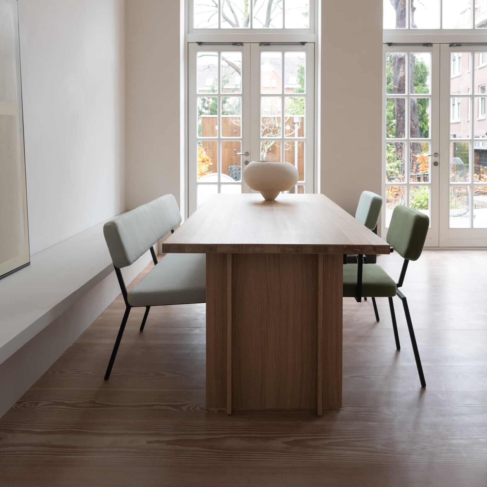 Rectangular Design dining table | Column  Oak hardwax oil natural light | Oak white lacquer | Studio HENK | 
