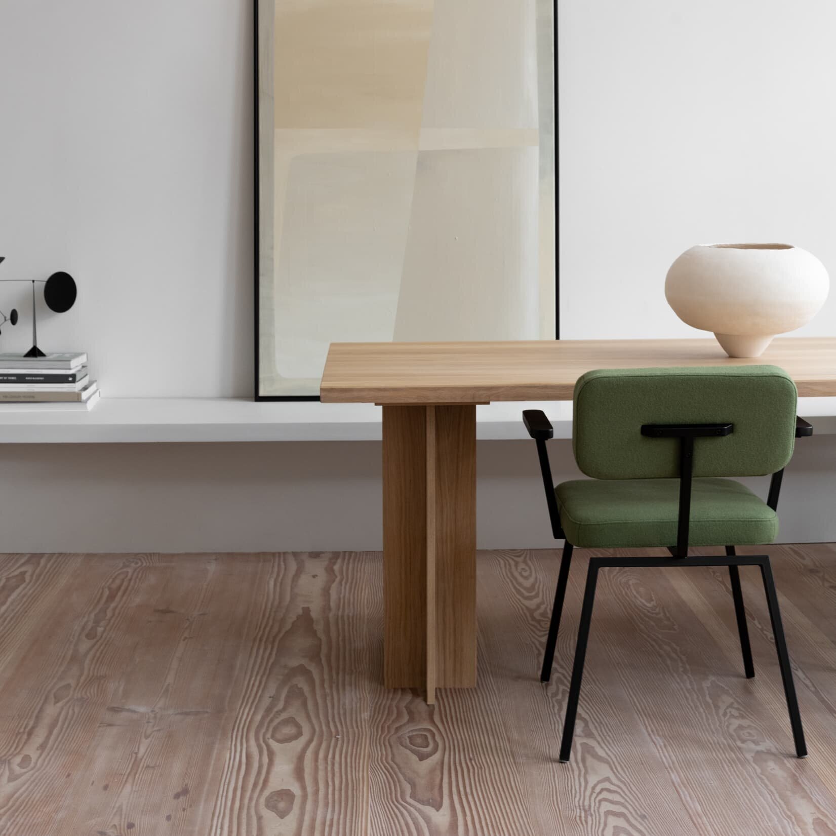 Rectangular Design dining table | Column  Oak hardwax oil natural light | Oak white lacquer | Studio HENK | 