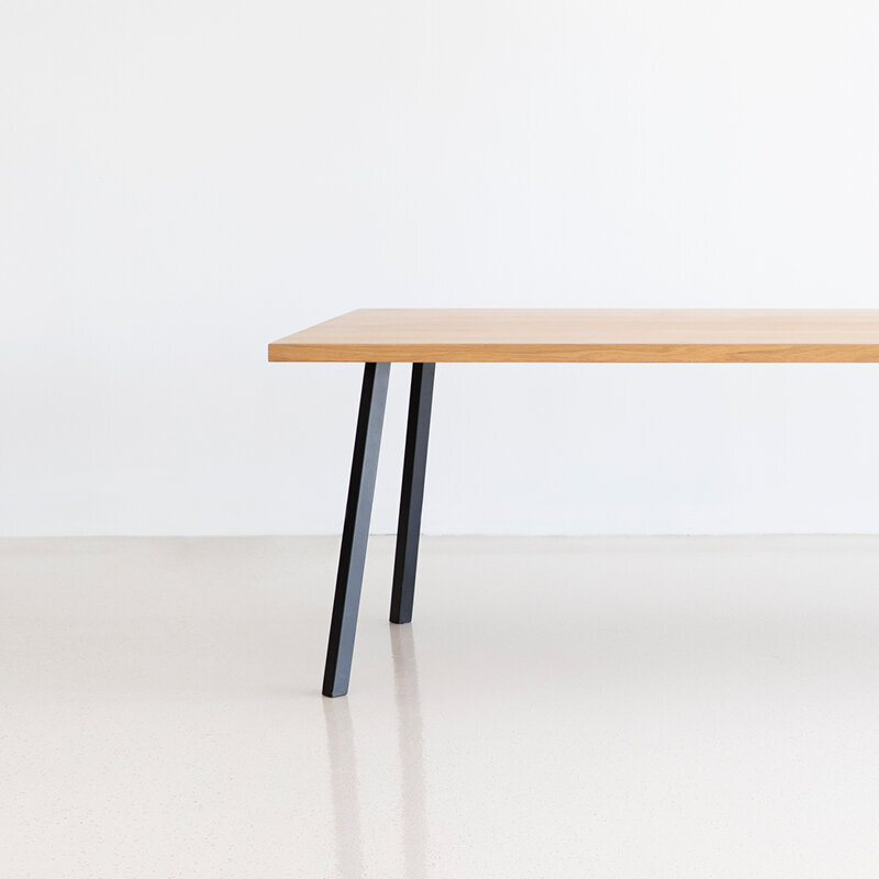 Passief Accommodatie accu New Classic Staal zwarte poedercoating Rechthoekig Verjongd Eiken hardwax  olie natural light (3041) 160cm 90cm 3cm - Studio HENK