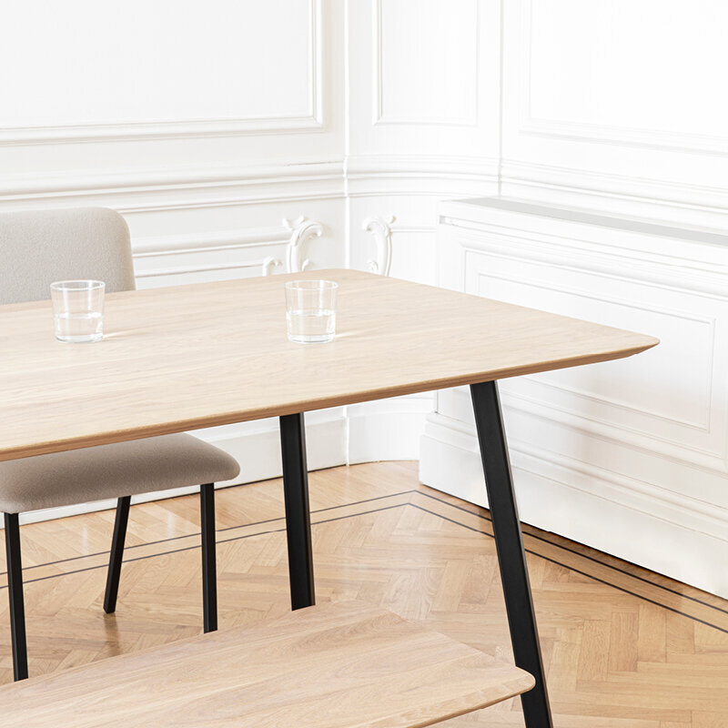 Rectangular Design dining table | New Classic Steel white powdercoating | Oak white lacquer | Studio HENK| 