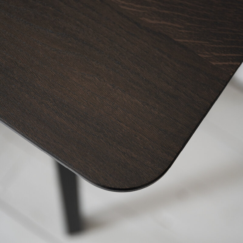 Rectangular Design dining table | Butterfly Home Desk Steel black powdercoating | Oak hardwax oil natural light | Studio HENK| 