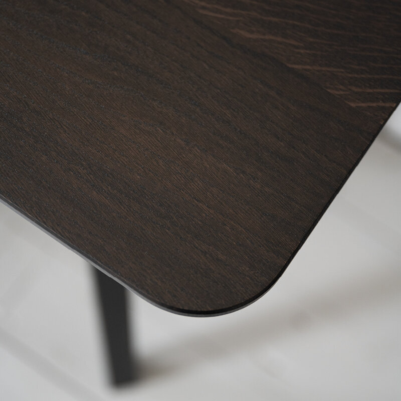 Rectangular Design dining table | Slim X-type Home Desk Steel white powdercoating | Oak hardwax oil natural light | Studio HENK | 