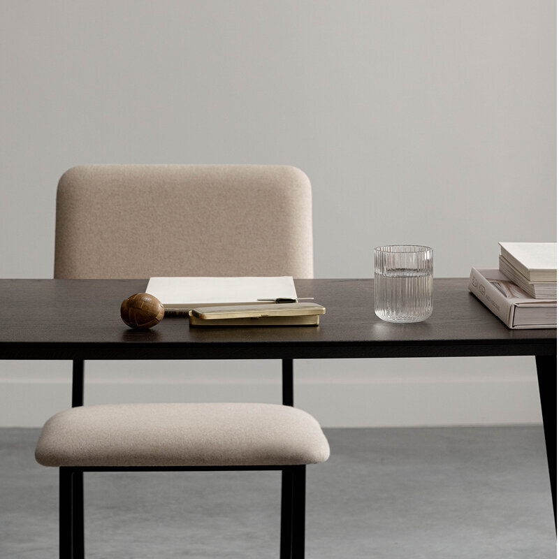 Rectangular Design dining table | New Classic Home Desk Steel white powdercoating | Oak hardwax oil natural light | Studio HENK | 