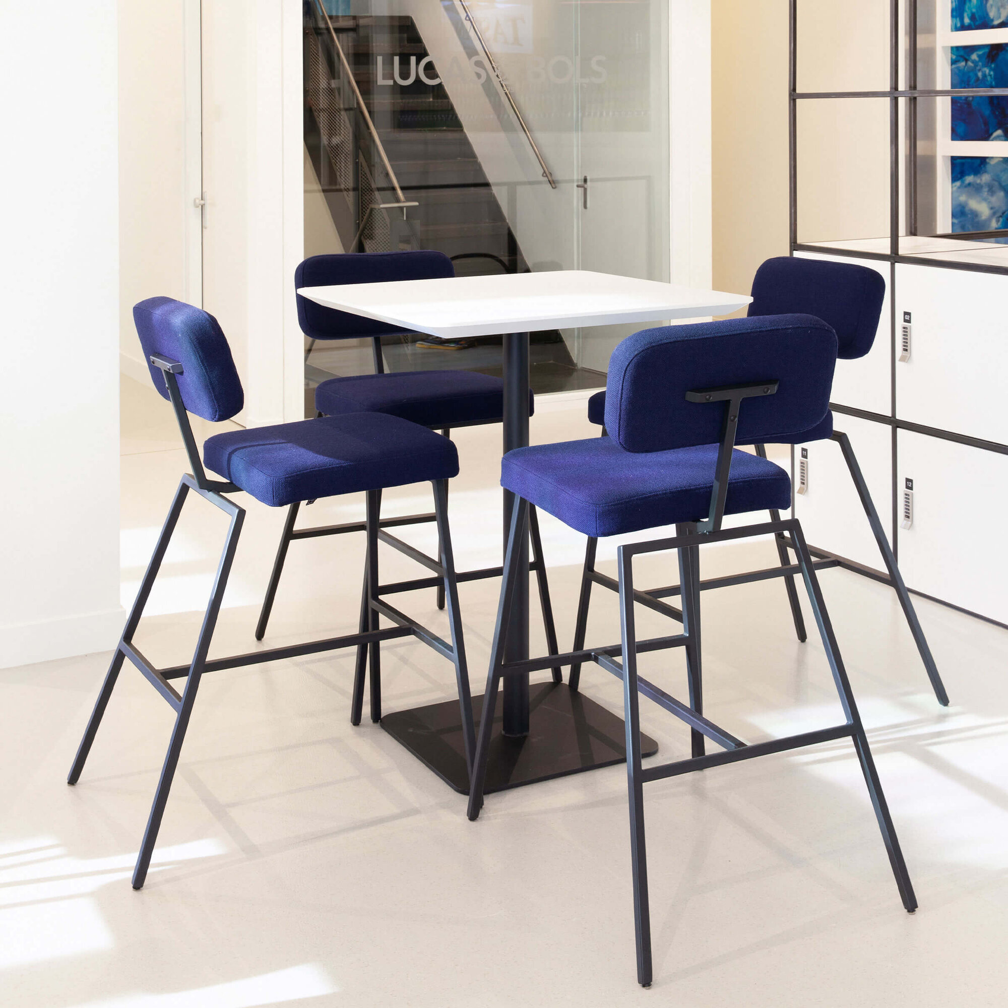 Rectangular Design Bistro Table | Central x 2 black | HPL Fenix nero ingo | Studio HENK| 