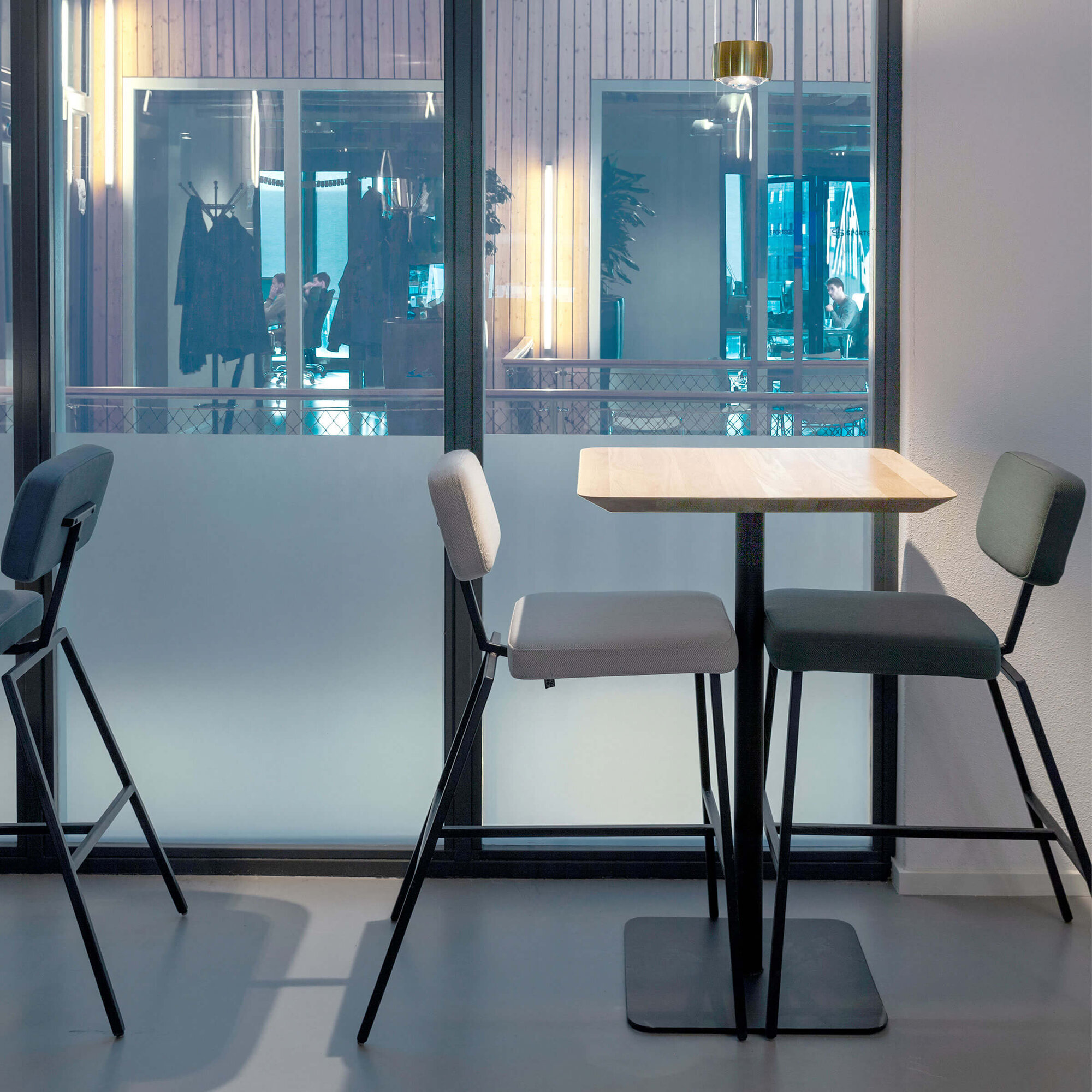 Rectangular Design Bistro Table | Central x 2 black | HPL Fenix nero ingo | Studio HENK| 