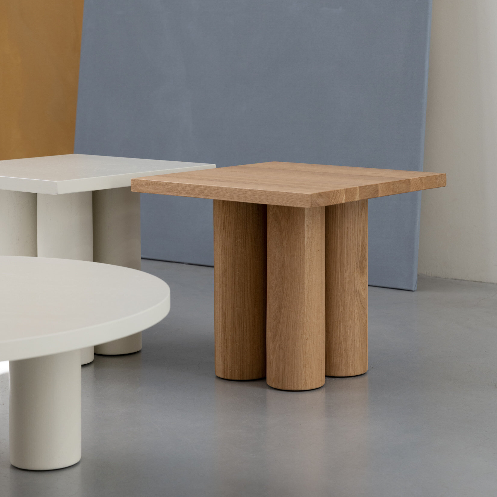 Design Coffee Table | Pillar Coffee Table Square 50 Oak natural lacquer | Oak natural lacquer | Studio HENK | 
