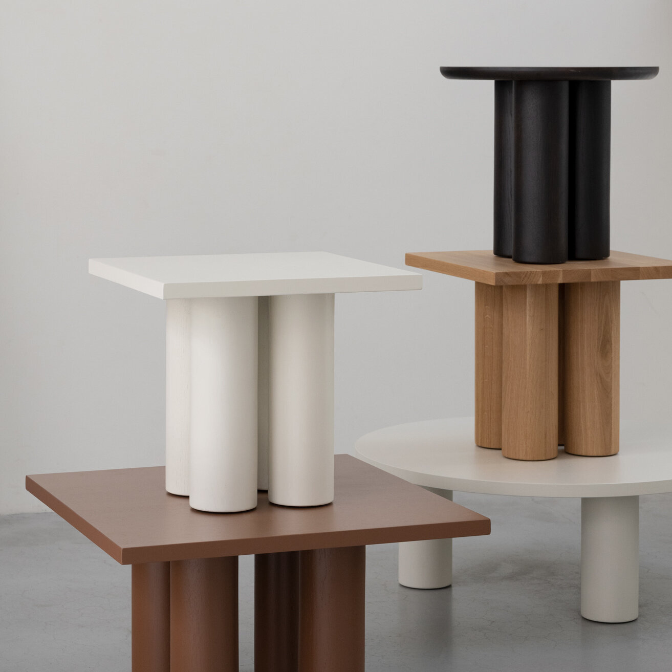 Design Coffee Table | Pillar Coffee Table Square 50 Oak natural lacquer | Oak natural lacquer | Studio HENK | 