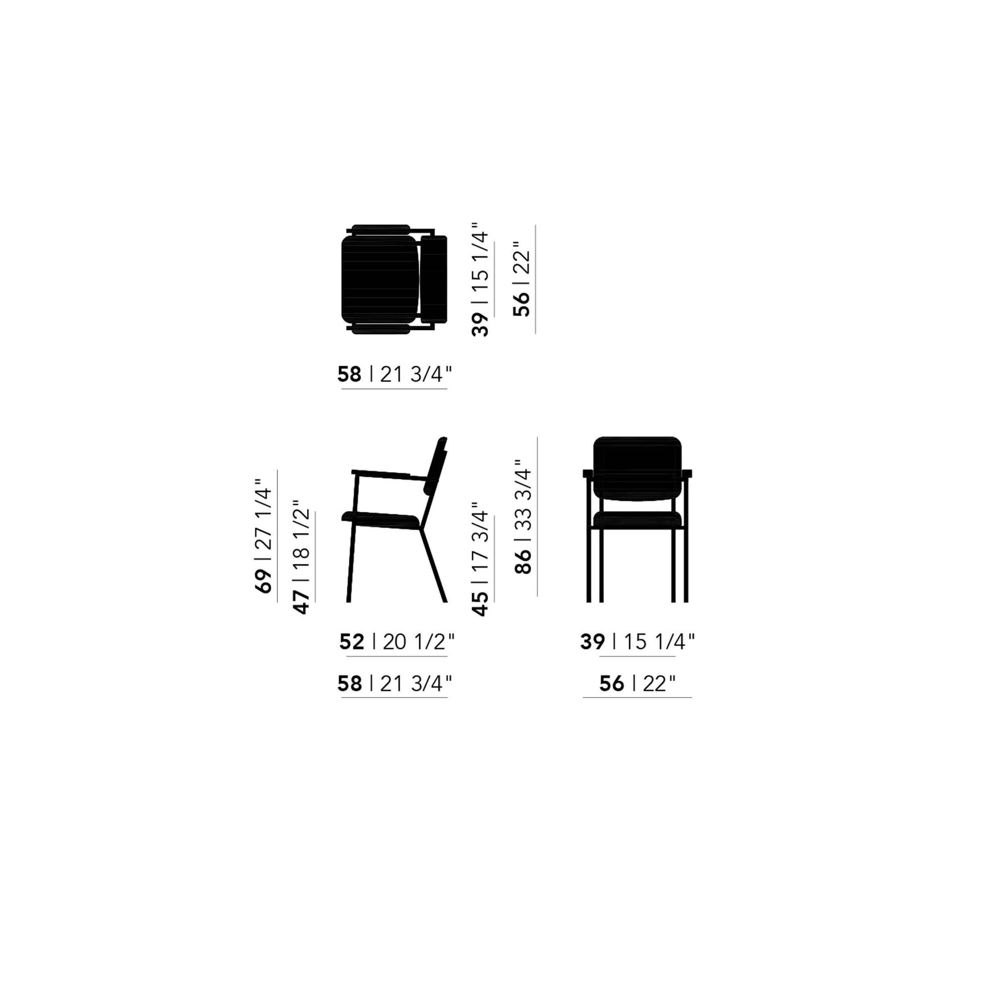 Design modern dining chair | Co Chair with armrest Grey facet middengrijs1001 | Studio HENK| Schematic