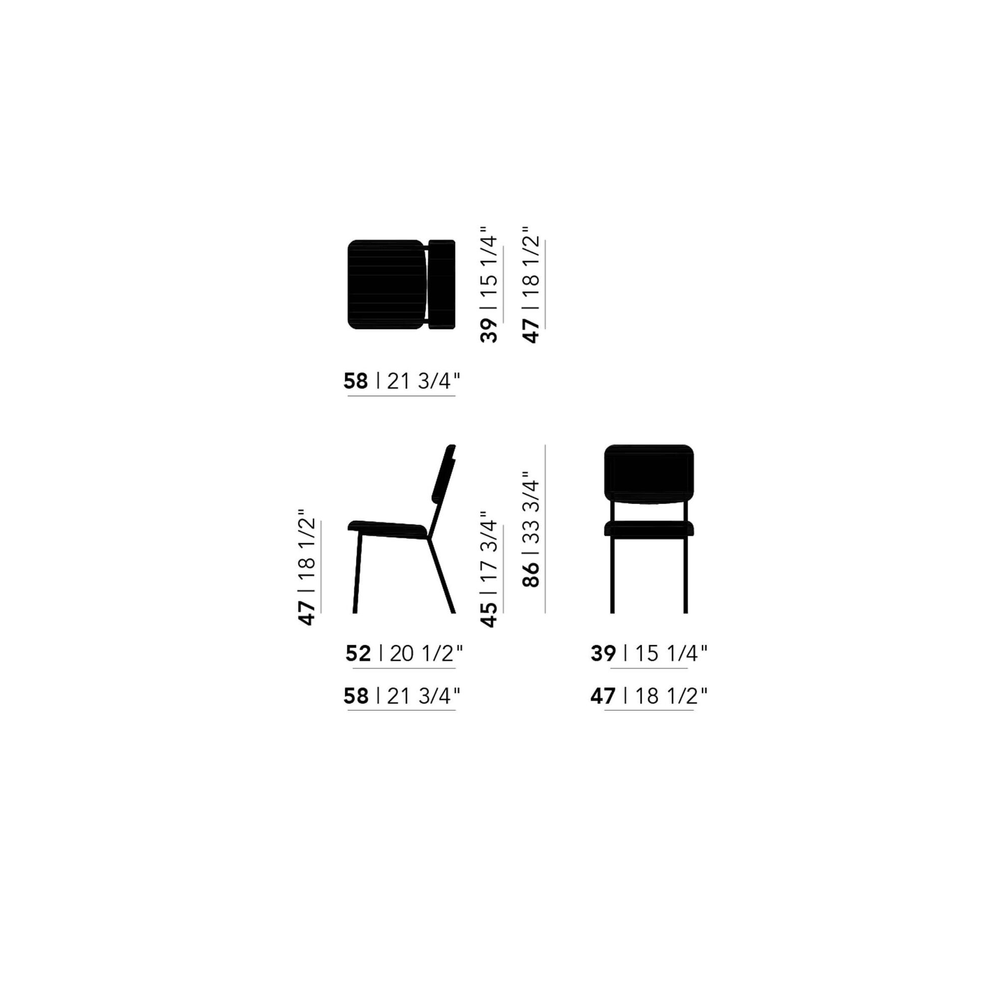 Design modern dining chair | Co Chair without armrest  hallingdal65 840 | Studio HENK| Schematic