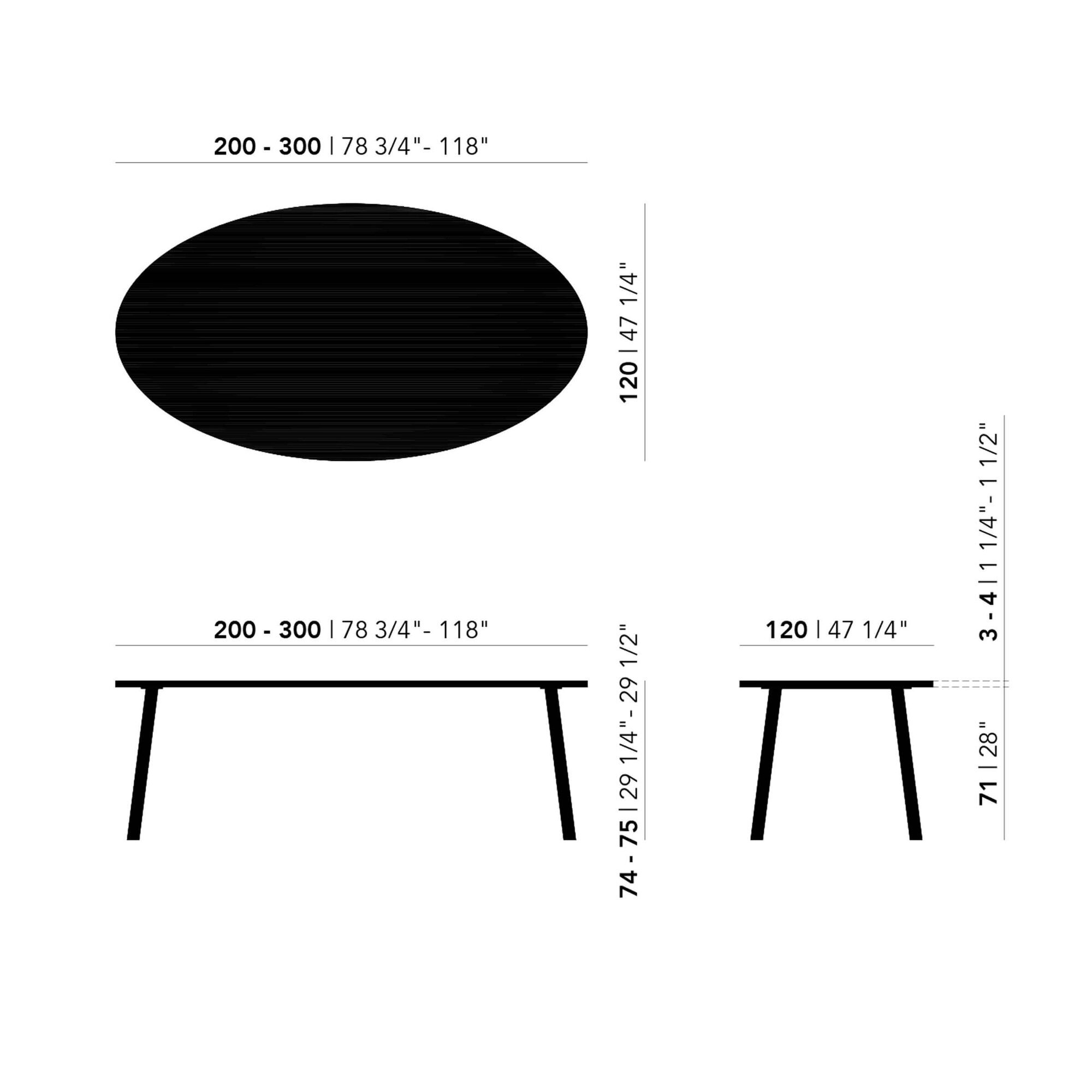 Ovale Design dining table | Slim X-type Steel black powdercoating | HPL Fenix rosso jaipur | Studio HENK| 