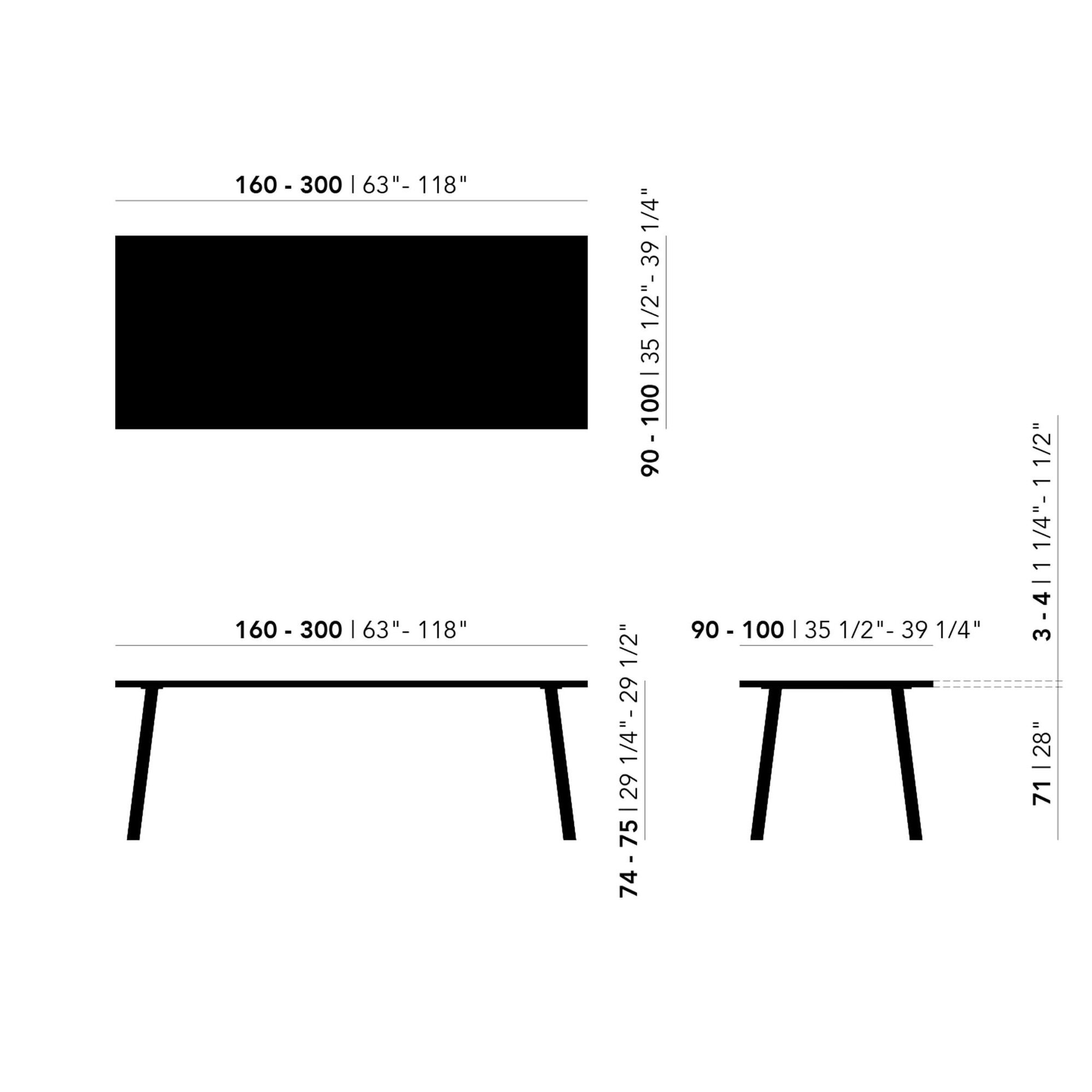 Rectangular Design dining table | Slim X-type Steel white powdercoating | Oak white lacquer | Studio HENK | 