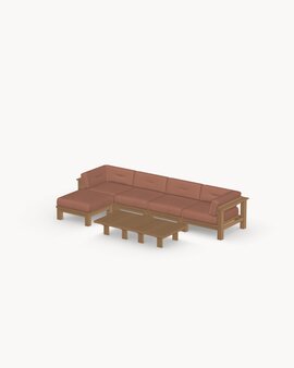 4 Zits, Hocker, Salontafel, Rust 18021