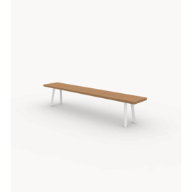 FSC gecertificeerd Iroko hout en wit stalen frame