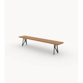 FSC gecertificeerd Iroko hout en zwart stalen frame