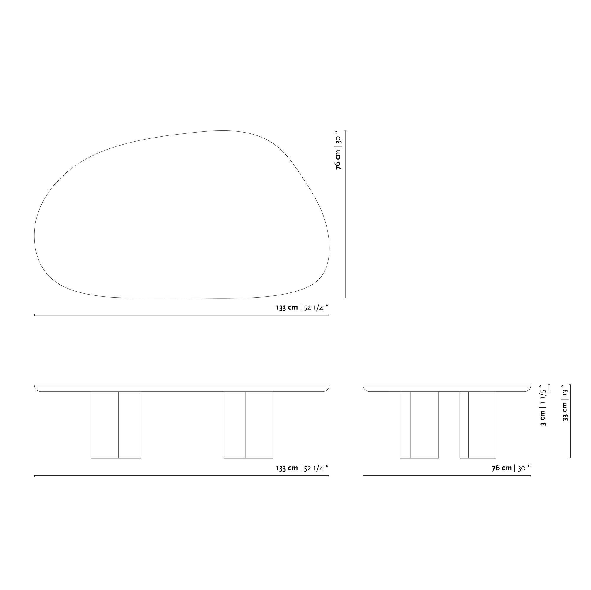 Design Coffee Table | Blob Coffee Table Walnut naturel lacquer | Walnut naturel lacquer | Studio HENK| 