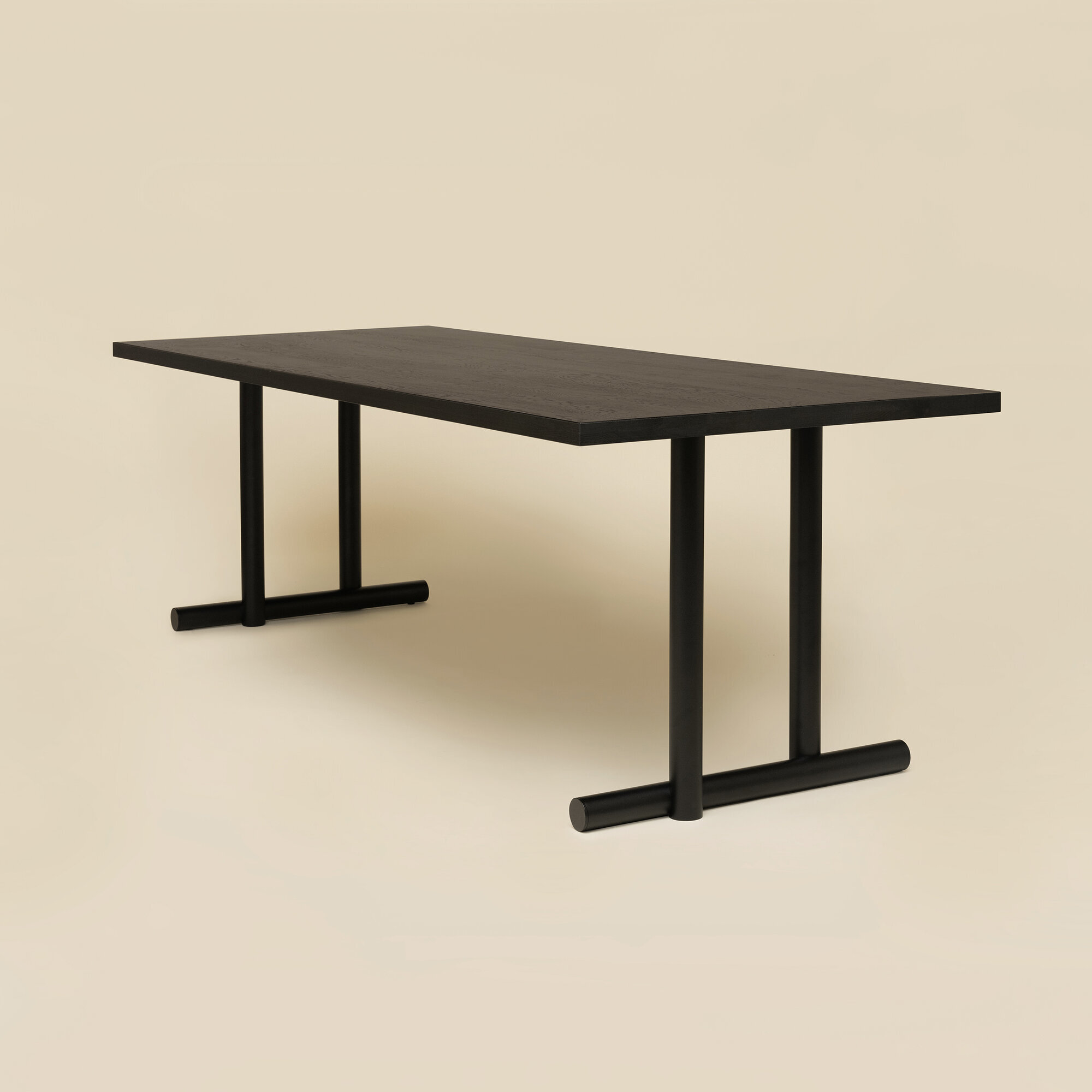 Rectangular Design dining table | Mikado Dining Table Steel black powdercoating | Oak natural lacquer  | Studio HENK| 