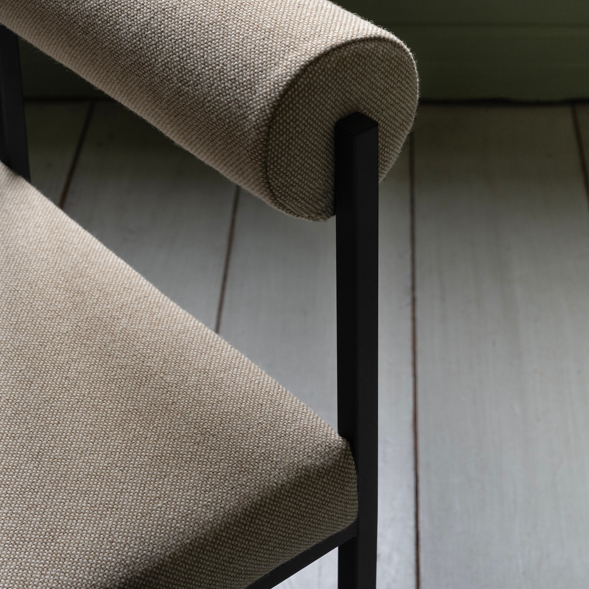 Design modern dining chair | Bolster Dining Chair without armrest Green hemp acre19 | Studio HENK| 