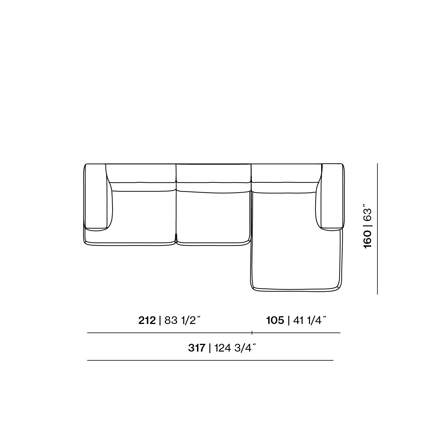 Design modern sofa | Hug 2.5 seater corner sofa right Grey | Studio HENK | 