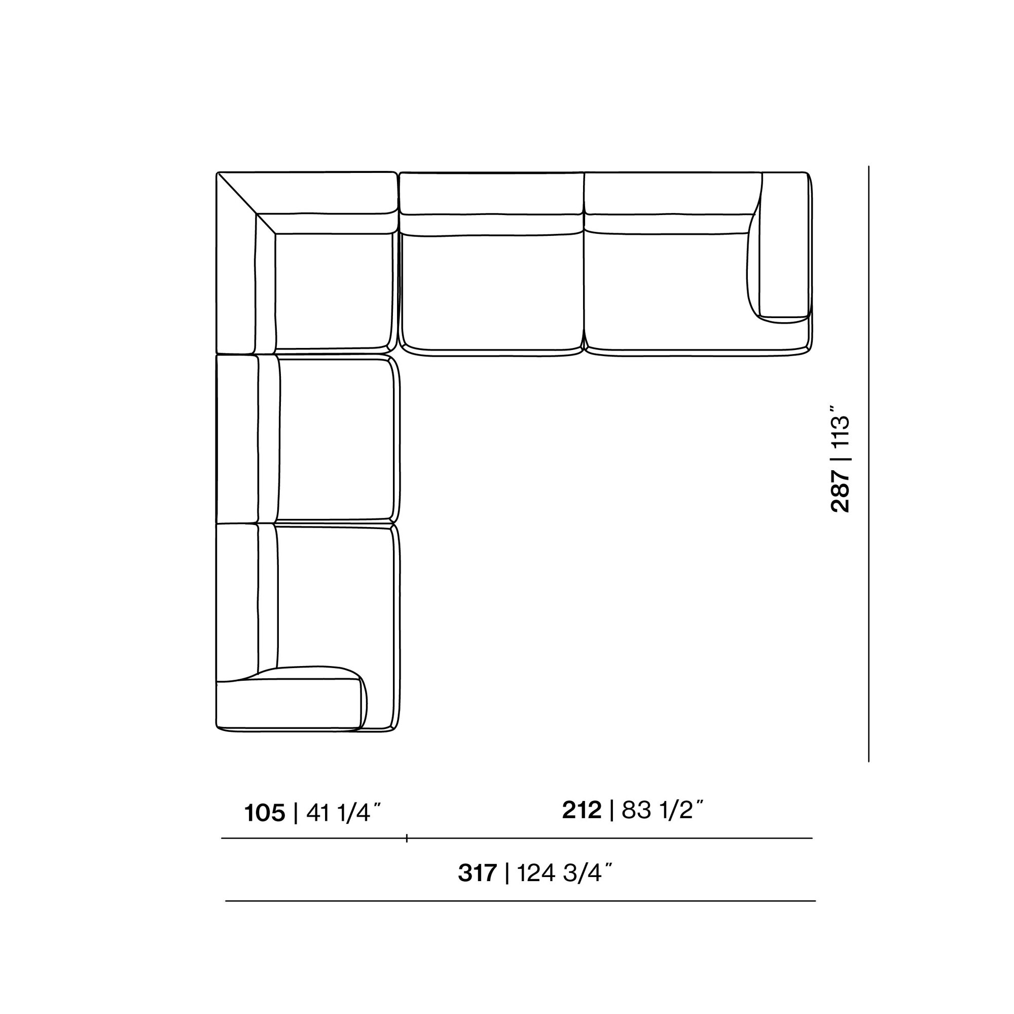 Design modern sofa | Hug 7 seater corner sofa right Grey | Studio HENK | 