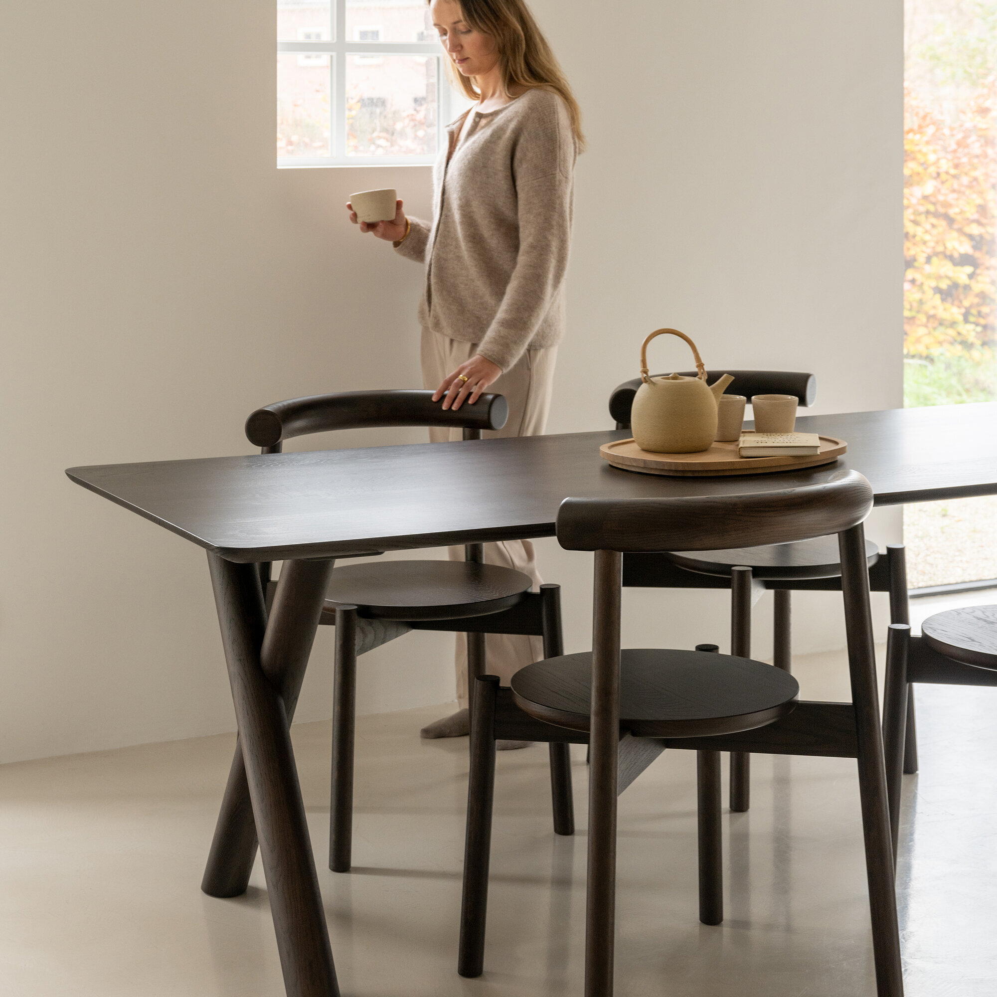 Rectangular Design dining table | Slim-X Wood Dining Table Oak smoked stain | Oak smoked | Studio HENK| 