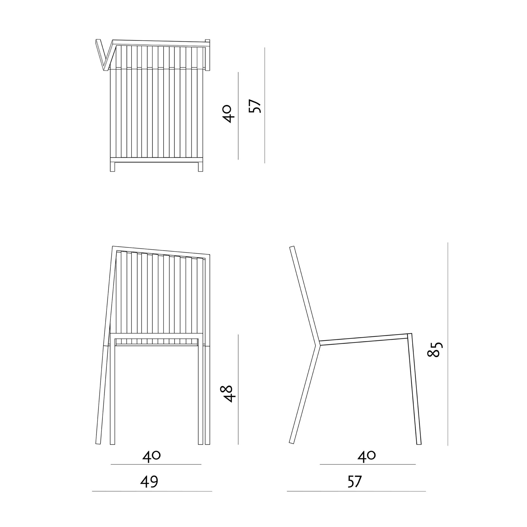 Design modern dining chair | Trace Outdoor Chair Left without armrest  | Studio HENK | 