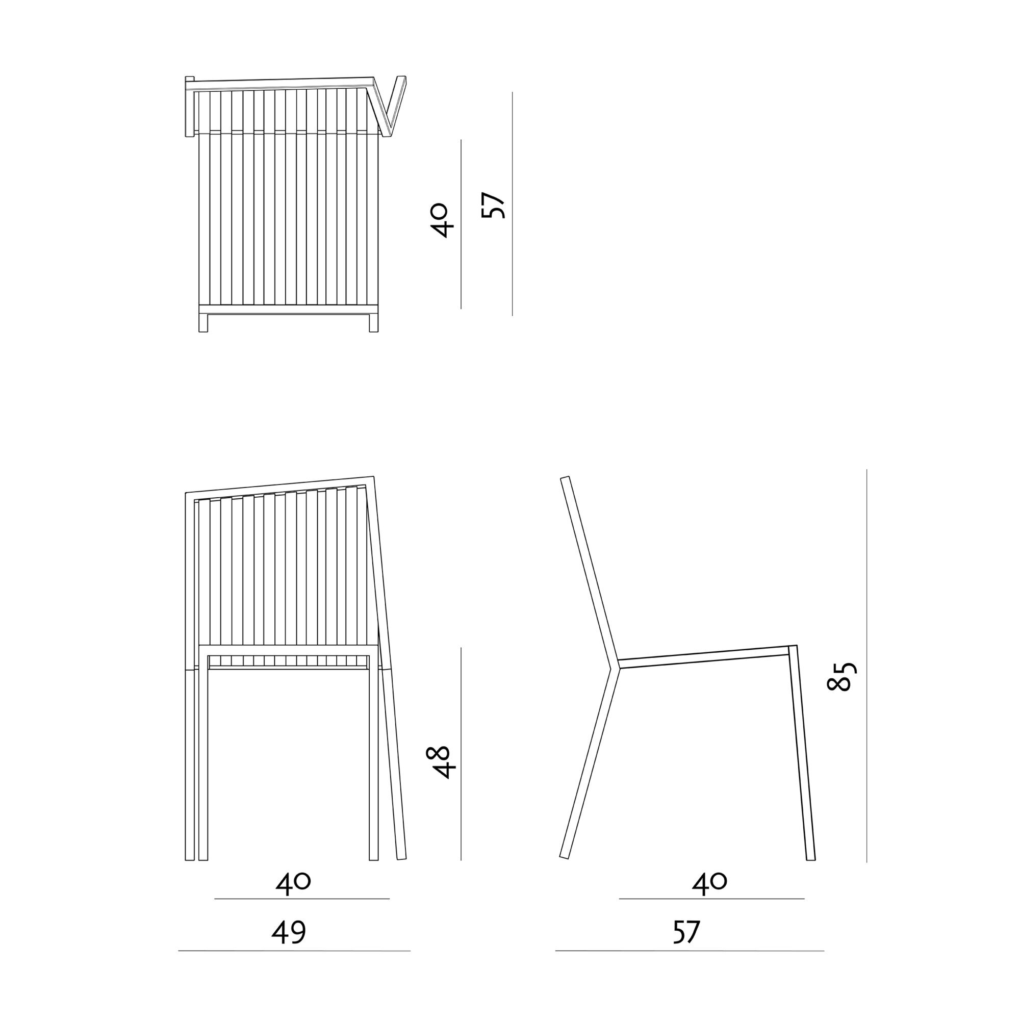 Design modern dining chair | Trace Outdoor Chair Right without armrest  | Studio HENK | 