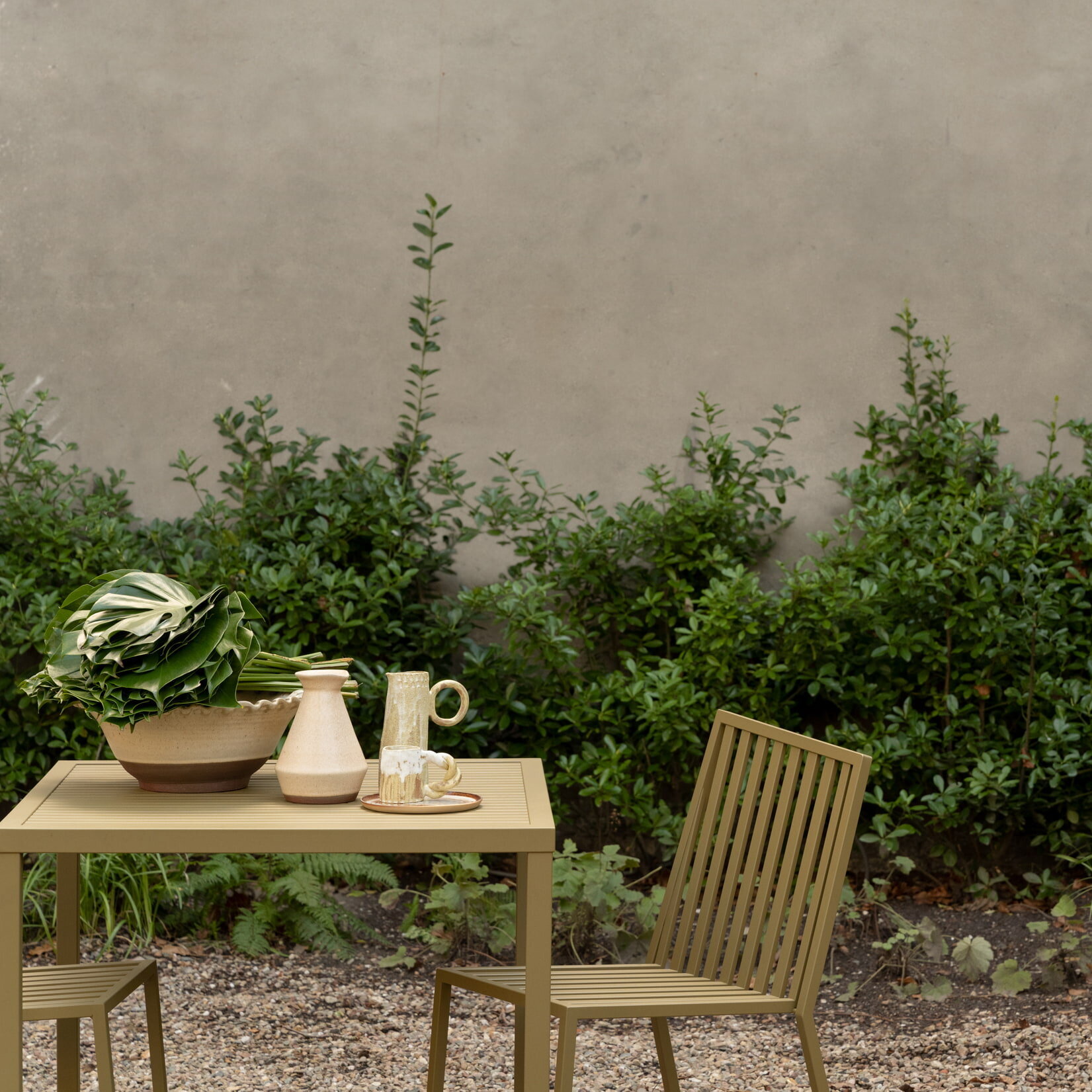 Square outdoor Design dining table | Trace Outdoor Table  Khaki Grey KTL | Khaki Grey Powdercoating KTL | Studio HENK | 