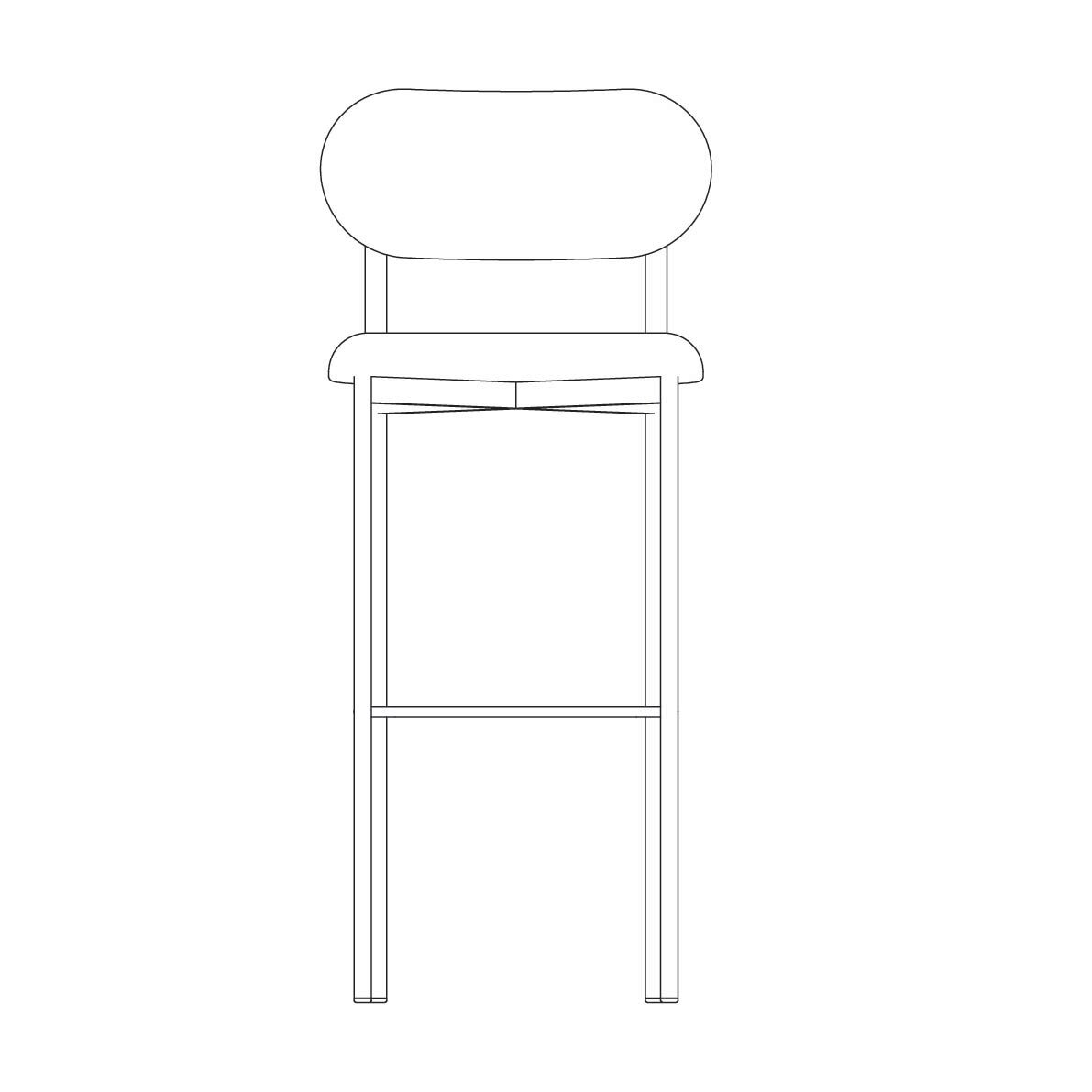Design stool Oblique Stool 77 with upholstered backrest | cyber royalblue47 | Studio HENK | 