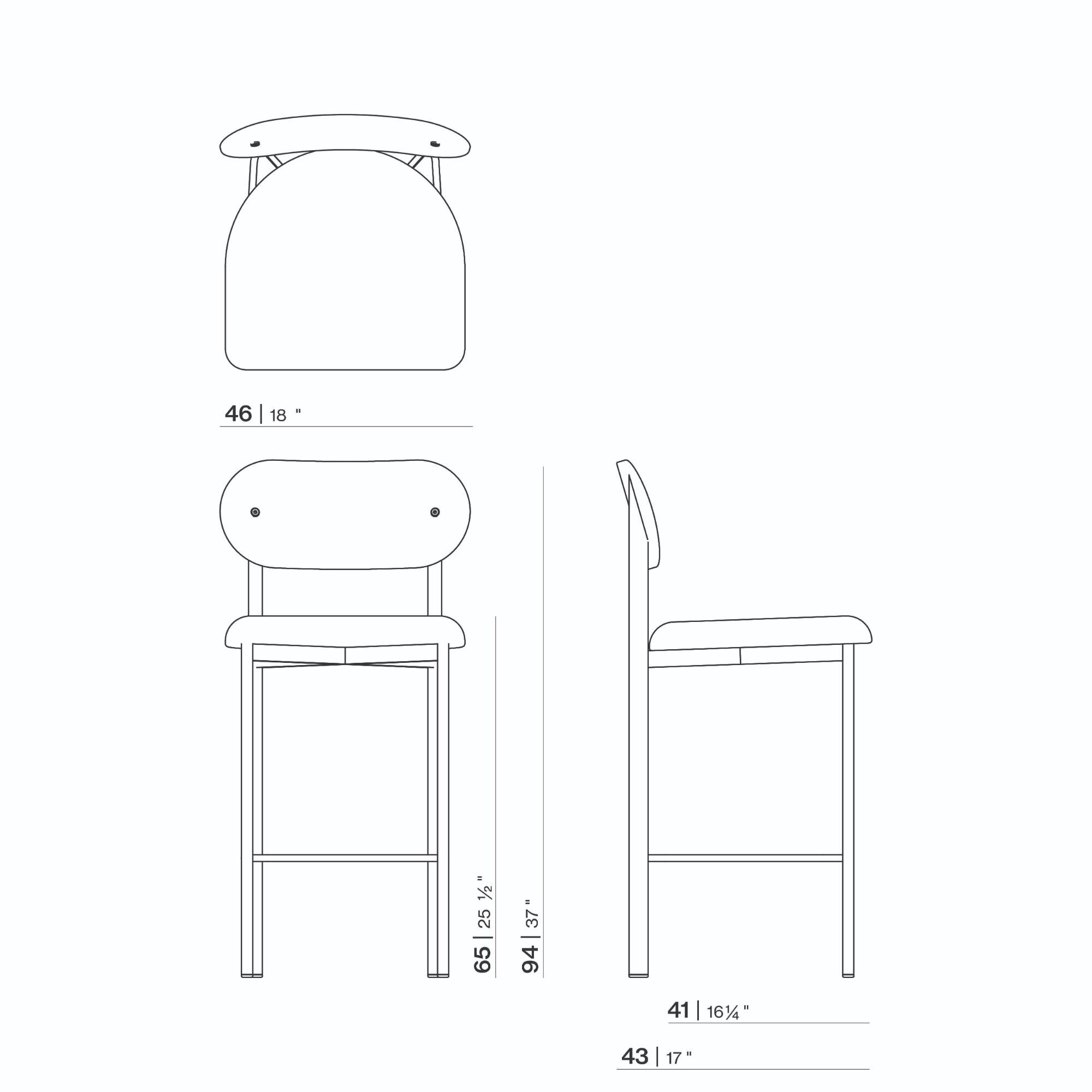 Design stool Oblique Stool 65 with upholstered backrest | dream desert109 | Studio HENK| 