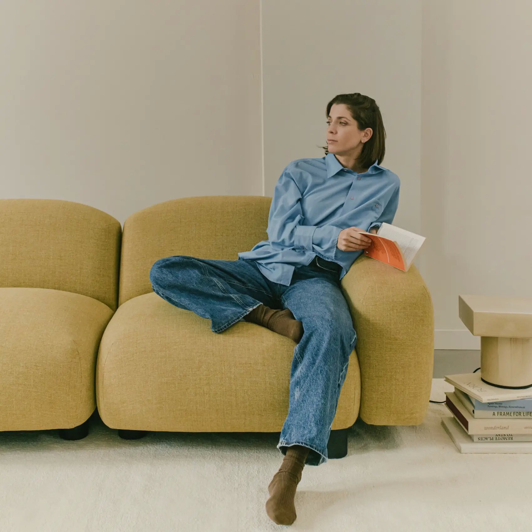 Design modern sofa | Pebbles 2 seater corner sofa right Brown | Studio HENK | 