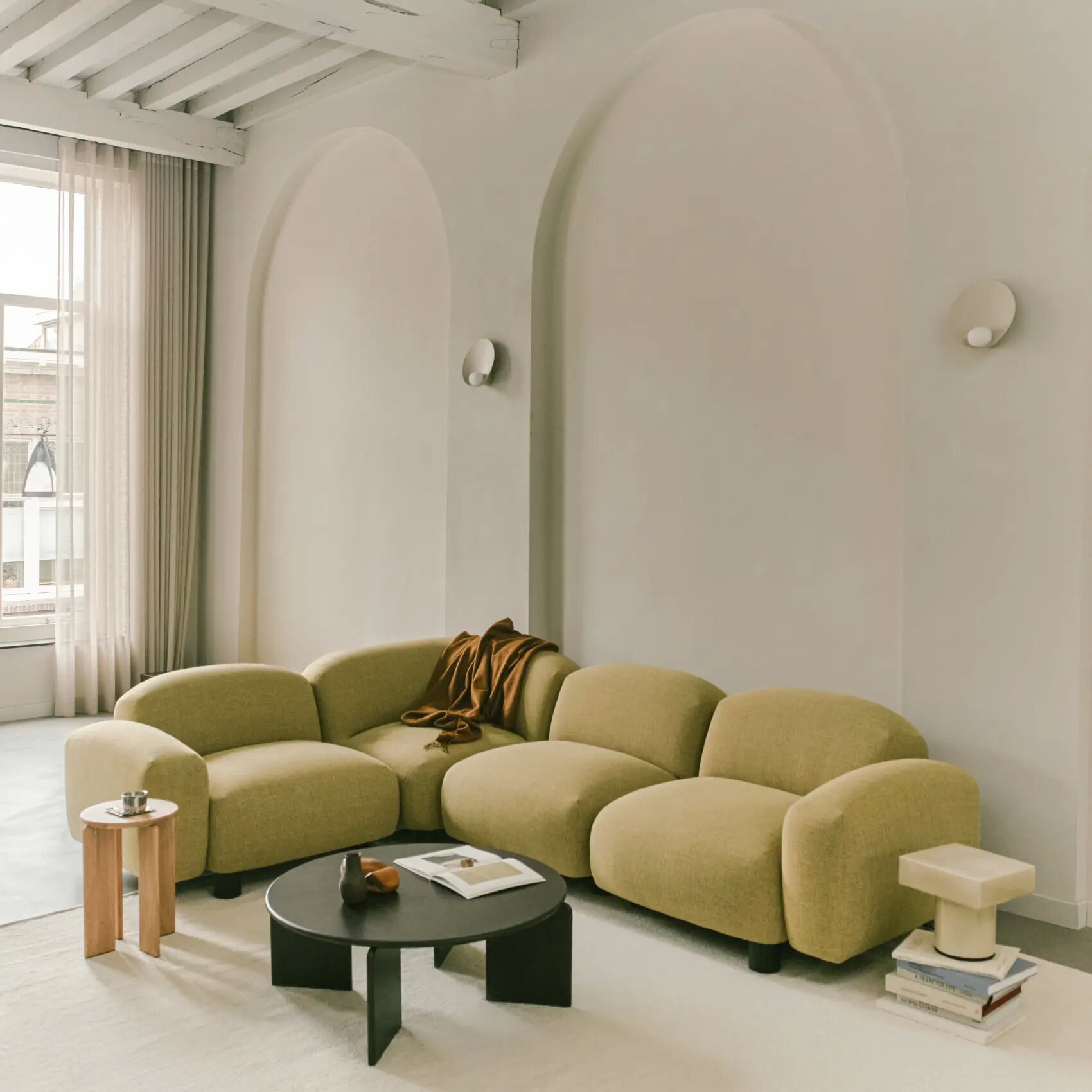 Design modern sofa | Pebbles 2 seater corner sofa right Brown | Studio HENK | 