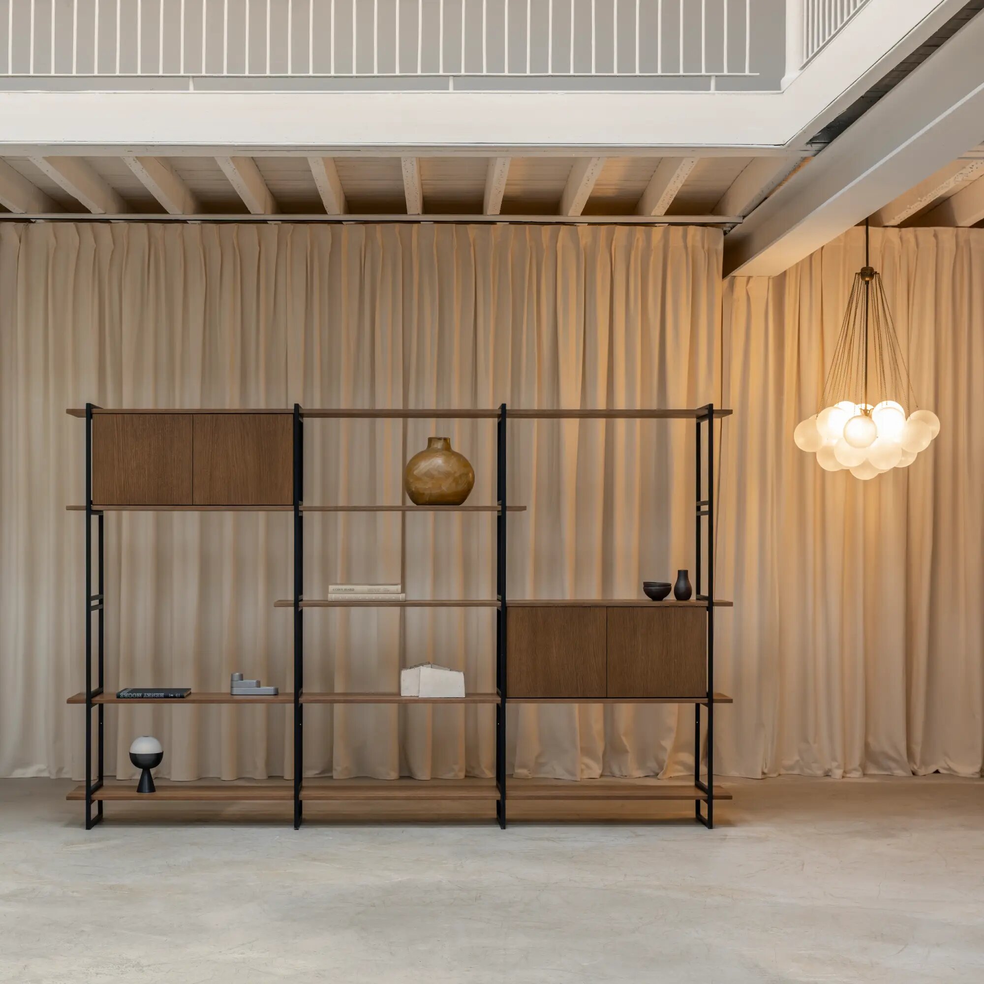 Design cabinet | Modular Cabinet MC-6L Oak black lacquer | Studio HENK | 