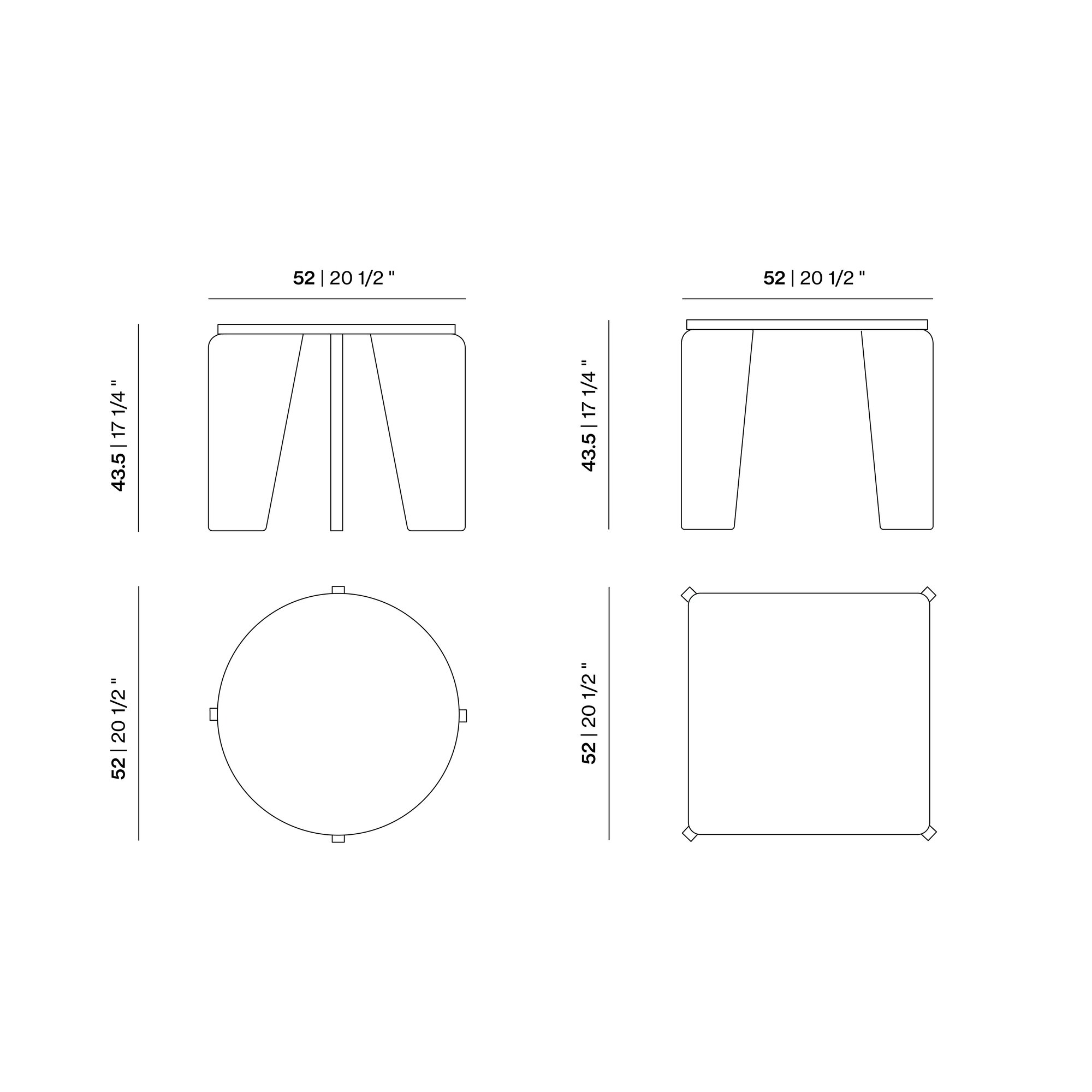 Design Coffee Table | Taper Coffee Table 50 Oak smoked stain | Oak smoked stain | Studio HENK | 