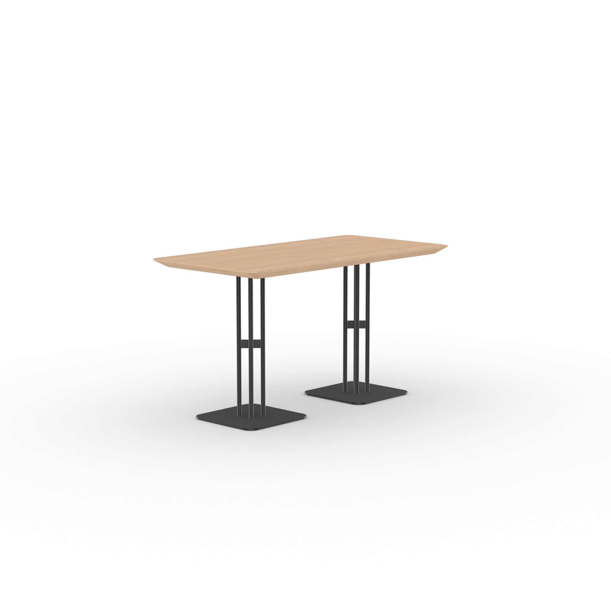 Rectangular Design Bistro Table | Rest x 2 black | Oak hardwax oil natural light 3041 | Studio HENK| 