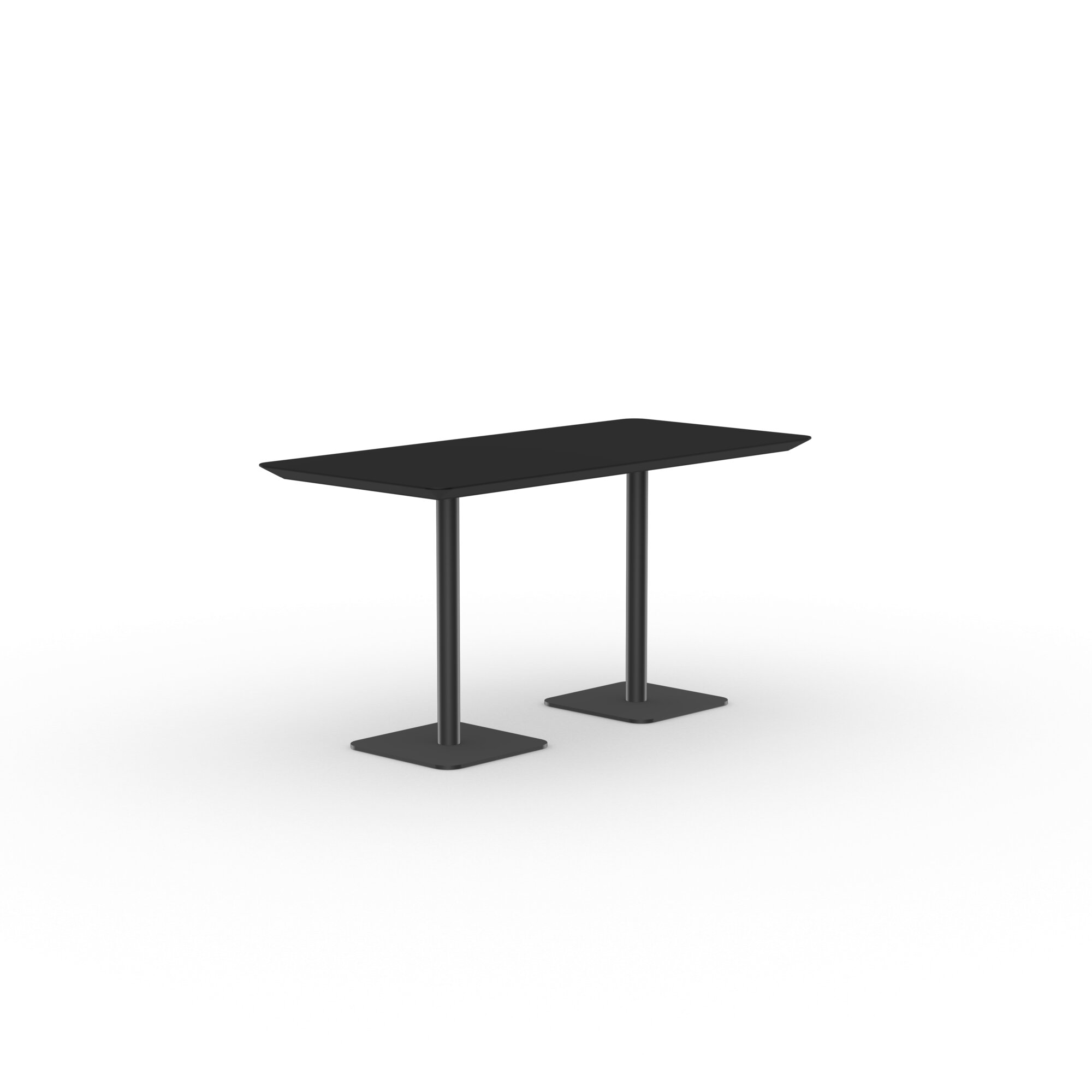 Rectangular Design Bistro Table | Central x 2 black | HPL Fenix nero ingo | Studio HENK| 