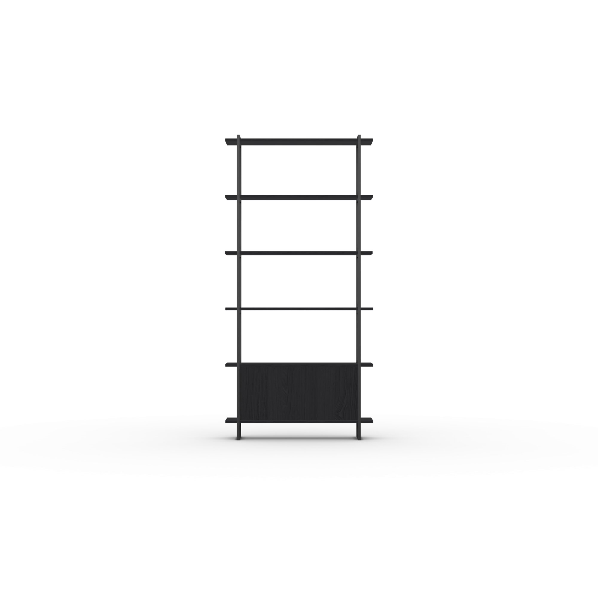 Design cabinet | Modular Cabinet MC-6L Oak black lacquer | Studio HENK | 
