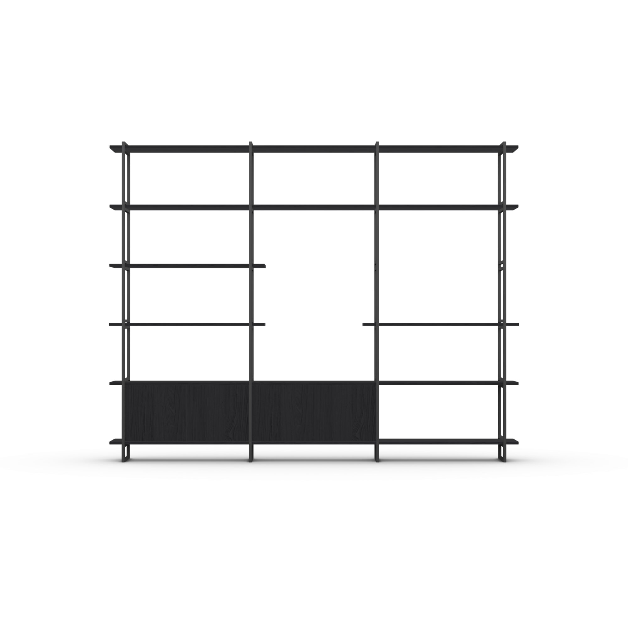 Design cabinet | Modular Cabinet MC-6L Oak black lacquer | Studio HENK | 
