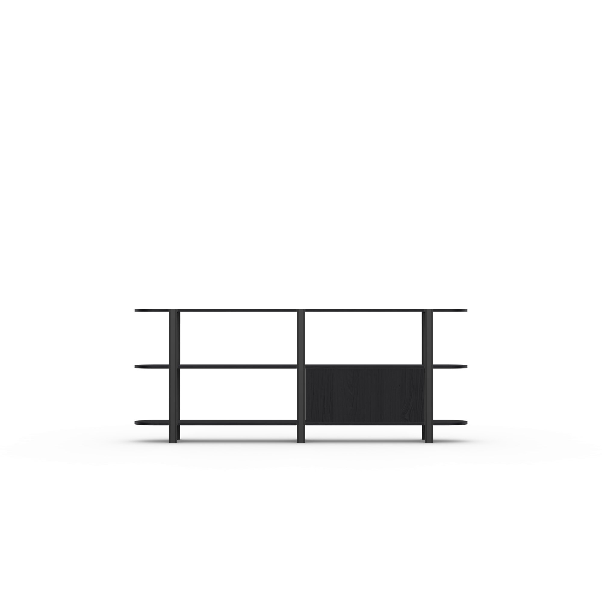 Design cabinet | Oblique Cabinet OB-3L Oak black lacquer | Studio HENK | 