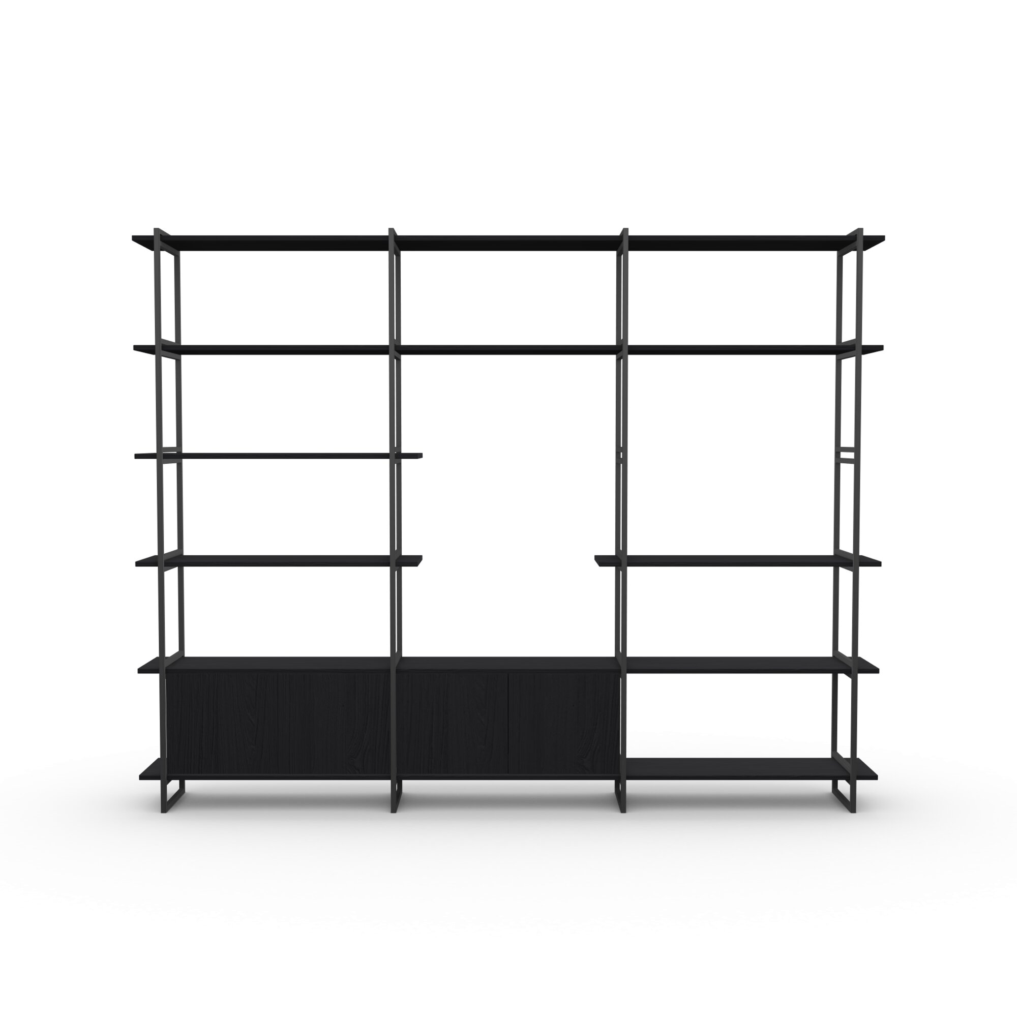 Design cabinet | Modular Cabinet MC-6L Oak black lacquer | Studio HENK| 